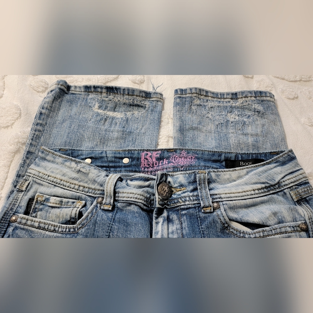 ReRock Jeans Size 4/ 27 Boot Cut - Picture 6 of 12